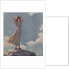 Young woman standing on rock by Anonymous