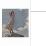 Young woman standing on rock by Anonymous