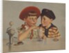 Boy and girl sharing ice cream soda by Anonymous