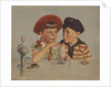Boy and girl sharing ice cream soda by Anonymous