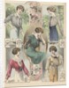 Five women modeling blouses by Anonymous