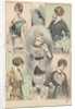 Five women modeling blouses by Anonymous