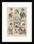 Five women modeling blouses by Anonymous