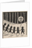 Line of cats in moonlight by Louis Wain