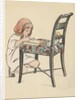 Little girl writing on chair by Anonymous