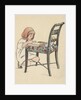 Little girl writing on chair by Anonymous