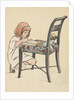 Little girl writing on chair by Anonymous