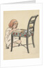 Little girl writing on chair by Anonymous