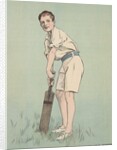 Boy with cricket bat by Anonymous