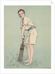 Boy with cricket bat by Anonymous
