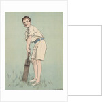 Boy with cricket bat by Anonymous