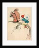 Elf and squirrel sitting on tree branch by Anonymous