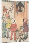 Group of children watching puppet show by Anonymous