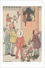 Group of children watching puppet show by Anonymous