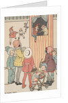 Group of children watching puppet show by Anonymous