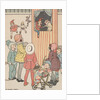 Group of children watching puppet show by Anonymous