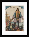 Christopher Columbus standing on shore by Anonymous
