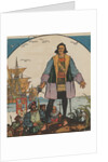 Christopher Columbus standing on shore by Anonymous