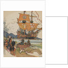 Amerigo Vespucci landing in South America by Anonymous