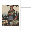 Sir Walter Raleigh standing in rowboat by Anonymous