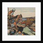 Francisco VÃ¡squez de Coronado looking at buffalo herd by Anonymous
