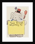Elephant ringing bell and holding sign by Anonymous
