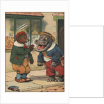 Bear feeding apple to hippo by Anonymous