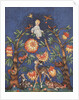 Baby sitting atop bower of trees and flowers by Anonymous