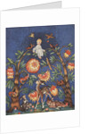 Baby sitting atop bower of trees and flowers by Anonymous