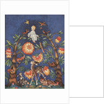 Baby sitting atop bower of trees and flowers by Anonymous