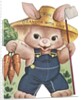 Birthday card with farmer rabbit by Anonymous