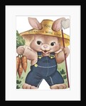 Birthday card with farmer rabbit by Anonymous