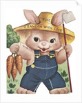 Birthday card with farmer rabbit by Anonymous