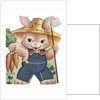 Birthday card with farmer rabbit by Anonymous