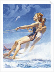 Man and woman watersking by Anonymous