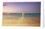 Beach and fishing boats on sea, Bavaro, Dominican Republic by Anonymous