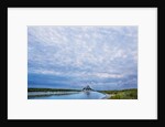 View near fortified town during low tide, Mont Saint Michel, Lower Normandy, France by Anonymous
