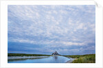View near fortified town during low tide, Mont Saint Michel, Lower Normandy, France by Anonymous