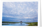 View near fortified town during low tide, Mont Saint Michel, Lower Normandy, France by Anonymous
