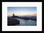 Windmill and saltworks at dusk , Marsala, Sicily, Italy by Anonymous
