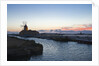 Windmill and saltworks at dusk , Marsala, Sicily, Italy by Anonymous