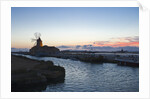 Windmill and saltworks at dusk , Marsala, Sicily, Italy by Anonymous