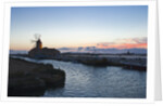 Windmill and saltworks at dusk , Marsala, Sicily, Italy by Anonymous