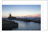 Windmill and saltworks at dusk , Marsala, Sicily, Italy by Anonymous