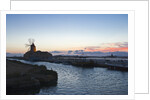 Windmill and saltworks at dusk , Marsala, Sicily, Italy by Anonymous
