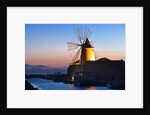 Windmill and saltworks at sunset, Marsala, Sicily, Italy by Anonymous