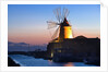 Windmill and saltworks at sunset, Marsala, Sicily, Italy by Anonymous