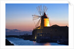 Windmill and saltworks at sunset, Marsala, Sicily, Italy by Anonymous