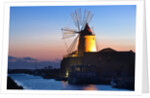 Windmill and saltworks at sunset, Marsala, Sicily, Italy by Anonymous