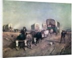 Train of Conestoga Wagons in 1850s America. by Anonymous